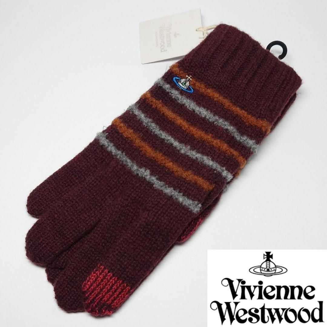 Vivienne Westwood(ヴィヴィアンウエストウッド)の【新品タグ付き】ヴィヴィアンウエストウッド 手袋/グローブ011 ストライプ メンズのファッション小物(手袋)の商品写真