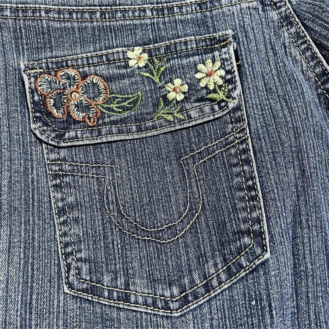 HYSTERIC GLAMOUR(ヒステリックグラマー)のO y2k フェアリーコア グランジ 花柄 蝶々 刺繍 デニム ジーンズ パンツ レディースのパンツ(デニム/ジーンズ)の商品写真