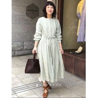 ネストローブ(nest Robe)のnestrobeリネン近江晒し　重ねギャザー2wayワンピ(ロングワンピース/マキシワンピース)