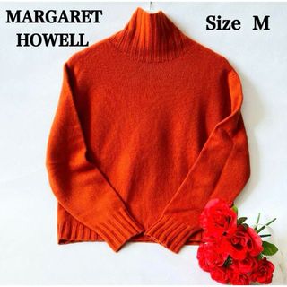 マーガレットハウエル(MARGARET HOWELL)の超美品　マーガレットハウエル　ウール　カシミア　タートルネックニット　サイズM (ニット/セーター)