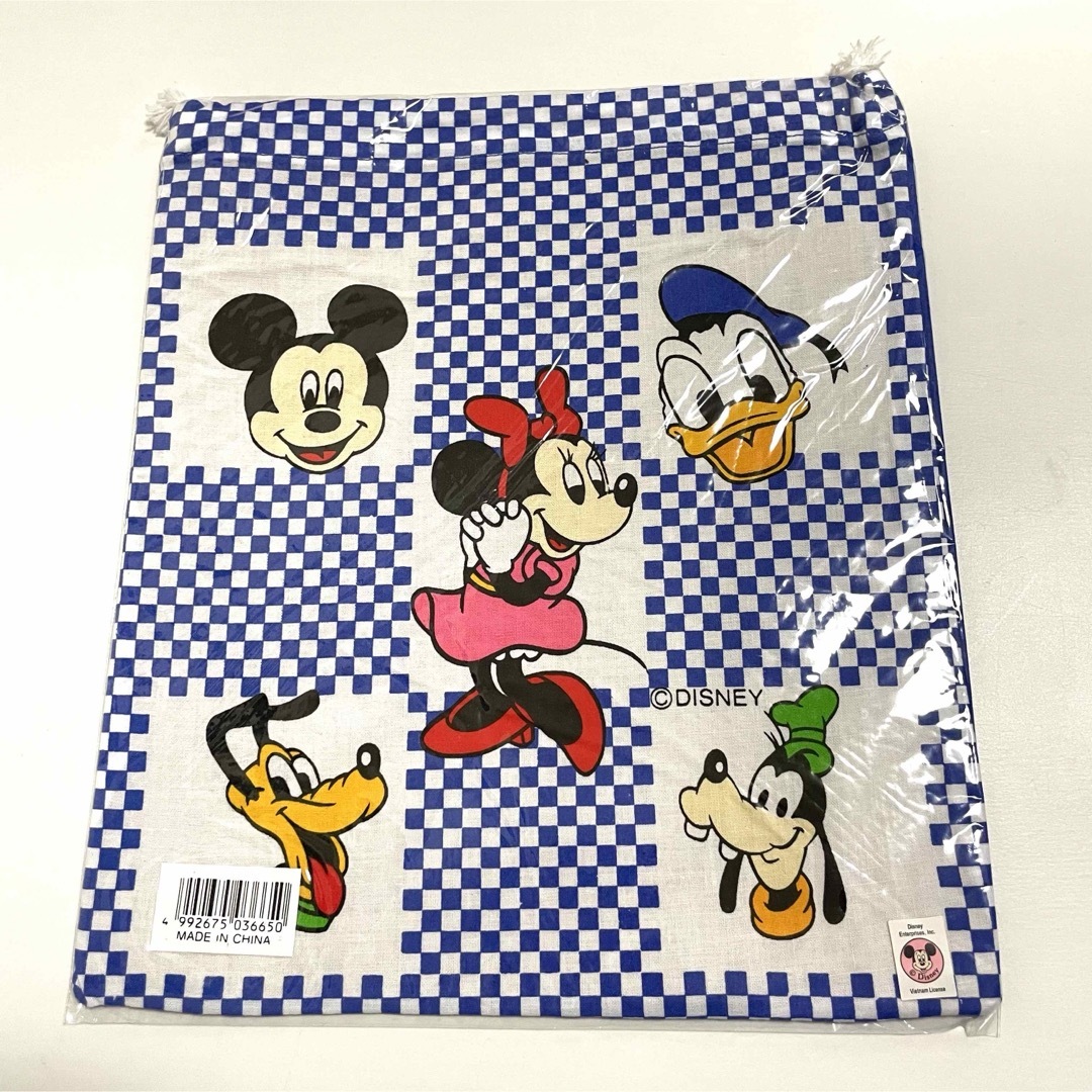 Disney(ディズニー)の新品 未使用 レトロ ディズニー 巾着袋 ミニー ミッキー ドナルド 古い キッズ/ベビー/マタニティのこども用バッグ(ランチボックス巾着)の商品写真