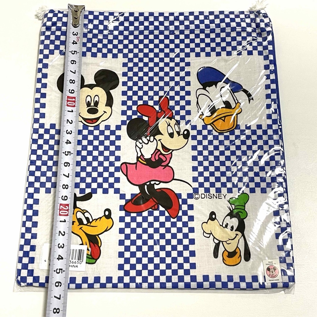 Disney(ディズニー)の新品 未使用 レトロ ディズニー 巾着袋 ミニー ミッキー ドナルド 古い キッズ/ベビー/マタニティのこども用バッグ(ランチボックス巾着)の商品写真