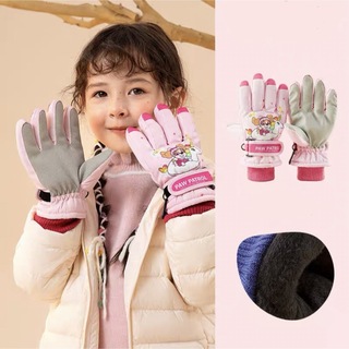3歳から8歳　防水　パウパトロール　手袋　スカイ　ピンク　防寒　スキー　グローブ(手袋)