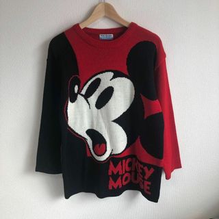 ディズニー(Disney)のDisney ディズニー　ニット　ミッキー　古着　韓国　vintage L(ニット/セーター)