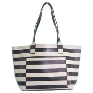 ケイトスペードニューヨーク(kate spade new york)のkate spade new york トートバッグ - 白x黒(ボーダー) 【古着】【中古】(トートバッグ)