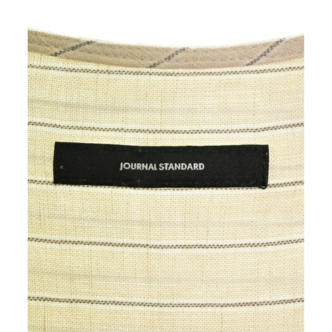 JOURNAL STANDARD(ジャーナルスタンダード)のJOURNAL STANDARD ブラウス F ベージュx黒x白(ストライプ) 【古着】【中古】 レディースのトップス(シャツ/ブラウス(長袖/七分))の商品写真