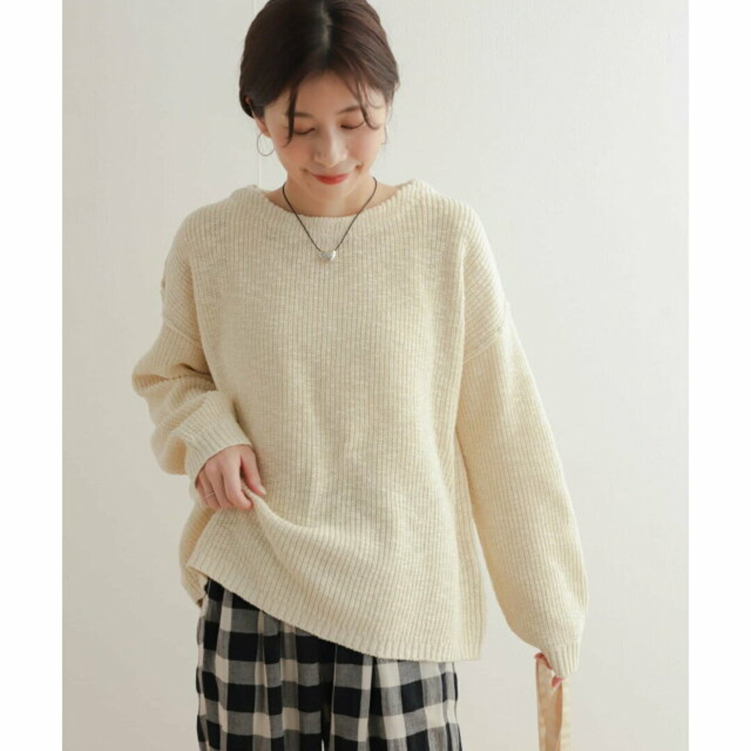 URBAN RESEARCH DOORS(アーバンリサーチドアーズ)の【LIGHTBEIGE】コットンスラブKNIT レディースのトップス(ニット/セーター)の商品写真