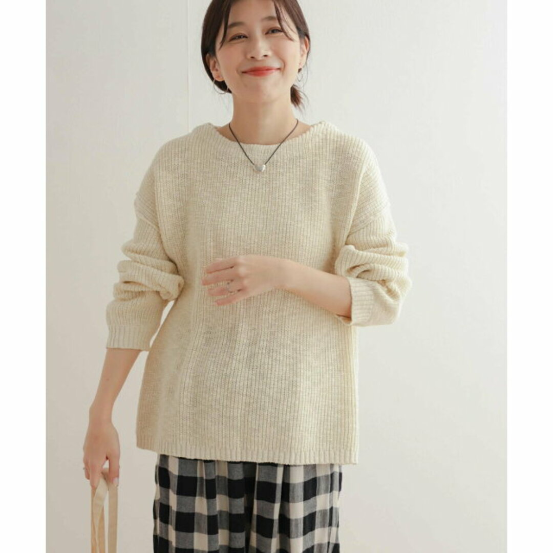 URBAN RESEARCH DOORS(アーバンリサーチドアーズ)の【LIGHTBEIGE】コットンスラブKNIT レディースのトップス(ニット/セーター)の商品写真