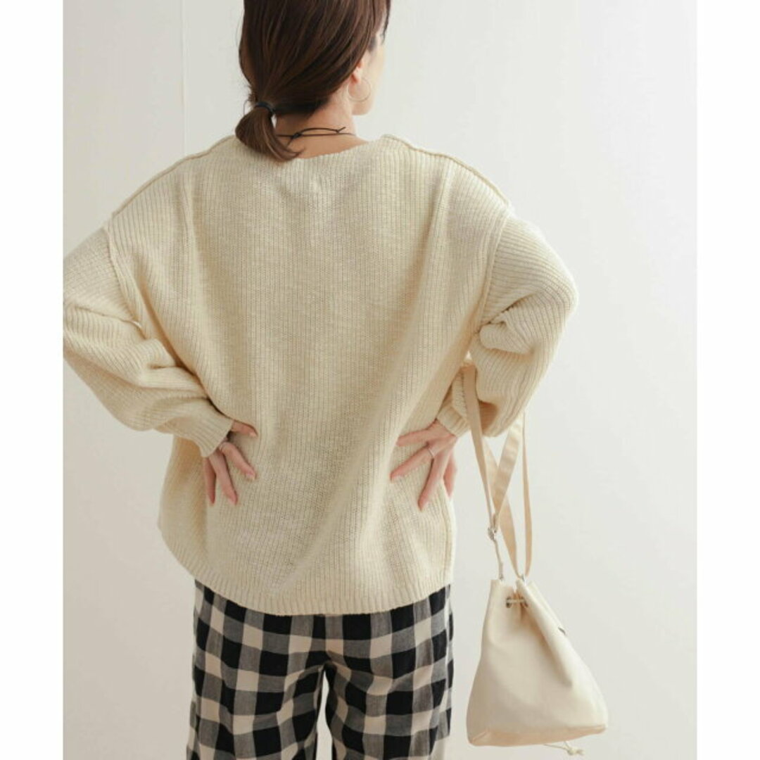 URBAN RESEARCH DOORS(アーバンリサーチドアーズ)の【LIGHTBEIGE】コットンスラブKNIT レディースのトップス(ニット/セーター)の商品写真