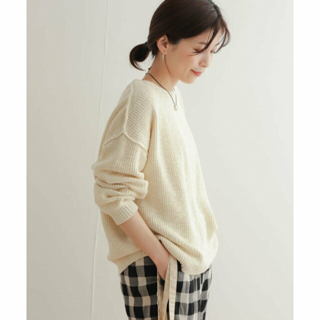 URBAN RESEARCH DOORS(アーバンリサーチドアーズ)の【LIGHTBEIGE】コットンスラブKNIT レディースのトップス(ニット/セーター)の商品写真