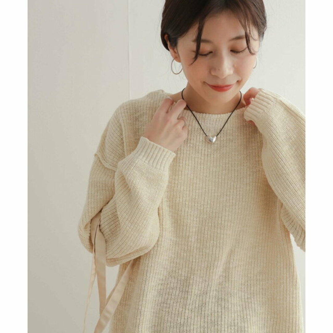 URBAN RESEARCH DOORS(アーバンリサーチドアーズ)の【LIGHTBEIGE】コットンスラブKNIT レディースのトップス(ニット/セーター)の商品写真