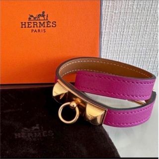 エルメス(Hermes)のエルメス　HERMES コリエドシアン　レザーブレス　ローズパープル(ブレスレット/バングル)