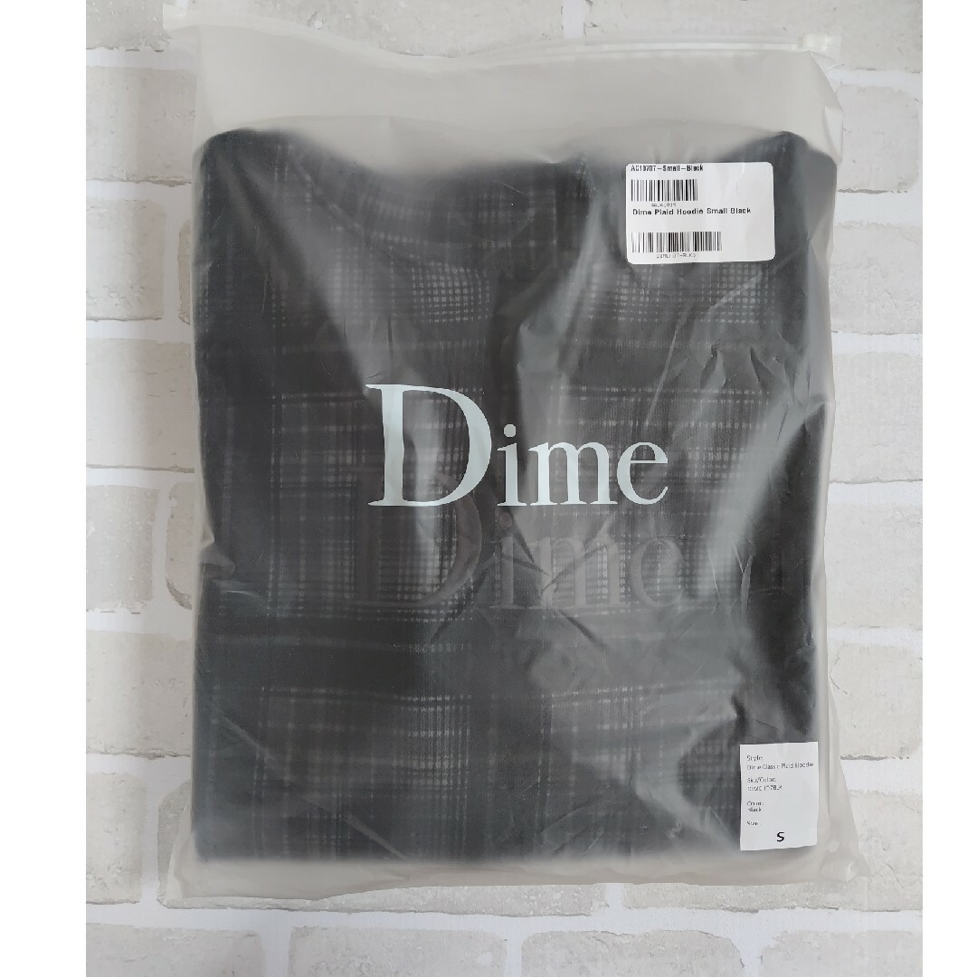 Dime ダイム　チェック　ロゴ　フーディー　パーカー　ブラック