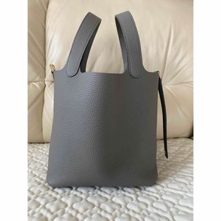 特注オーダー🔸ELLE様専用　MMサイズ　グリメイヤー 系グレー　ゴールド金具　(ハンドバッグ)