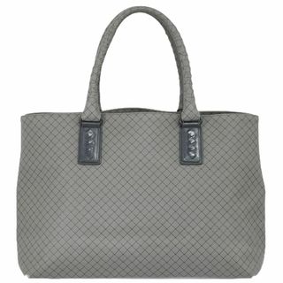 ボッテガヴェネタ(Bottega Veneta)の本物 ボッテガ ヴェネタ BOTTEGA VENETA マルコポーロ イントレッチオジェット トートバッグ ハンドバッグ PVC グレー Marco Polo バッグ 中古(トートバッグ)