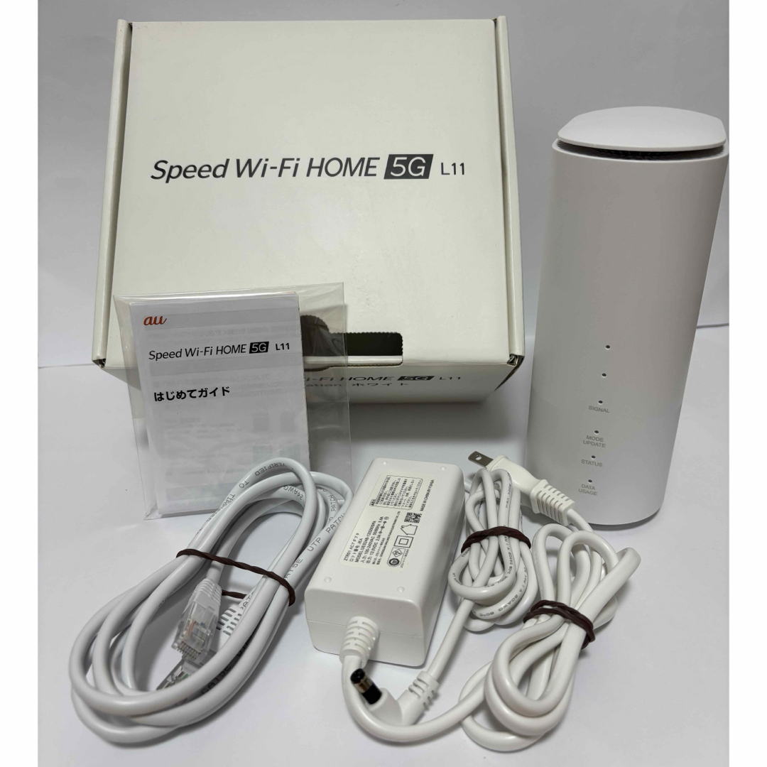 au(エーユー)の【美品】　Speed Wi-Fi HOME 5G L11 ホワイト スマホ/家電/カメラのPC/タブレット(PC周辺機器)の商品写真