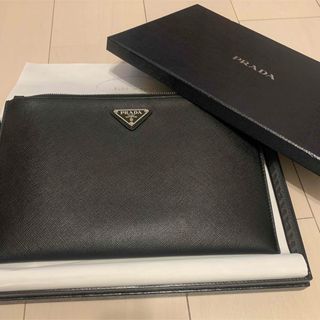 プラダ PRADA クラッチバッグ レザー ブラック×ブルー メンズ 2NH005 送料無料 55559k