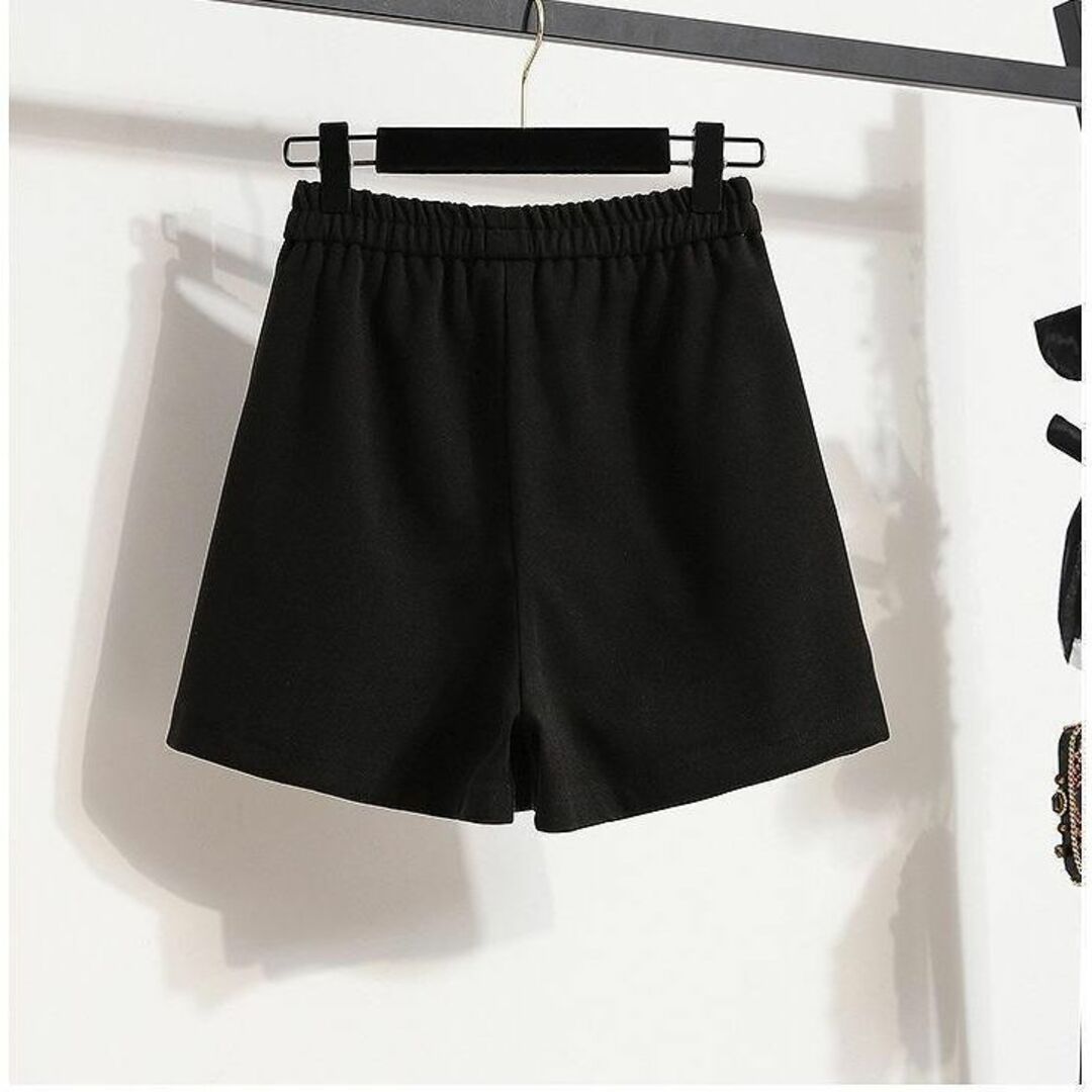 【黒4XL】大きいサイズ レディース 秋　冬 ショートパンツ　スカート風　 春 レディースのパンツ(ショートパンツ)の商品写真
