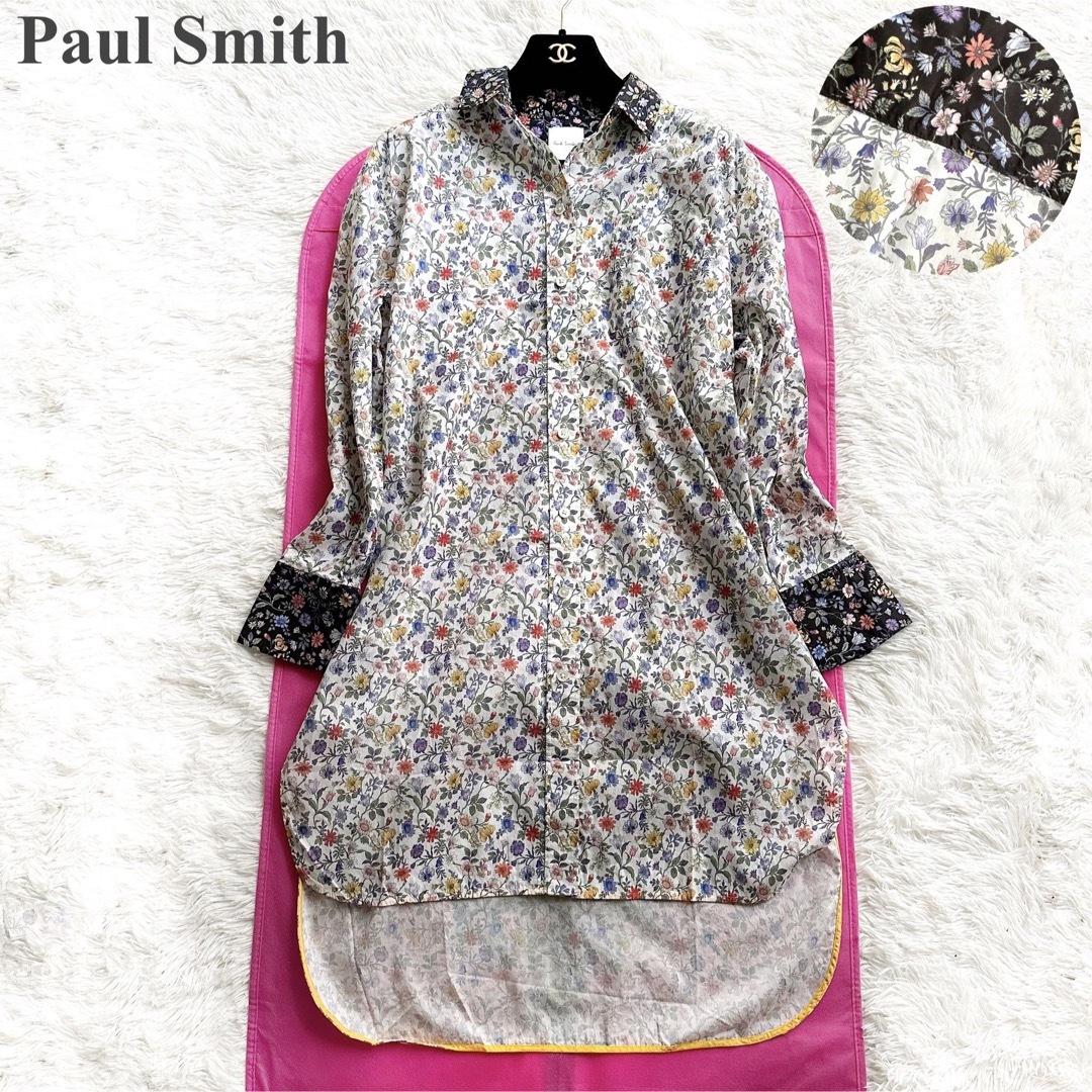 40Lサイズ着丈Paul Smith リバティ 花柄 シャツ ワンピース 40