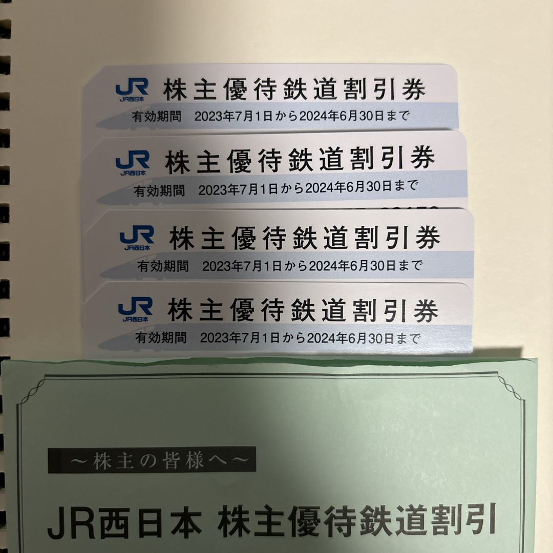 優待券/割引券JR西日本株主優待鉄道割引券4枚