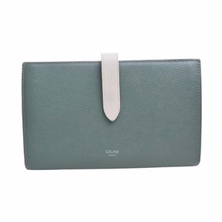 セリーヌ(celine)の【中古】Celine セリーヌ レザー ラージ ストラップウォレット 二つ折り 長財布 10B633BRU グリーン by(その他)