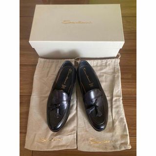 サントーニ(Santoni)の極美品 サントーニ タッセルローファー オールデン クロケット 5.5 グリーン(ドレス/ビジネス)