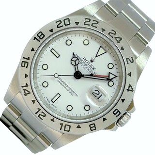 ROLEX - 　ロレックス ROLEX エクスプローラーⅡ　Y番　ホワイト文字盤　横穴 16570 ステンレススチール メンズ 腕時計