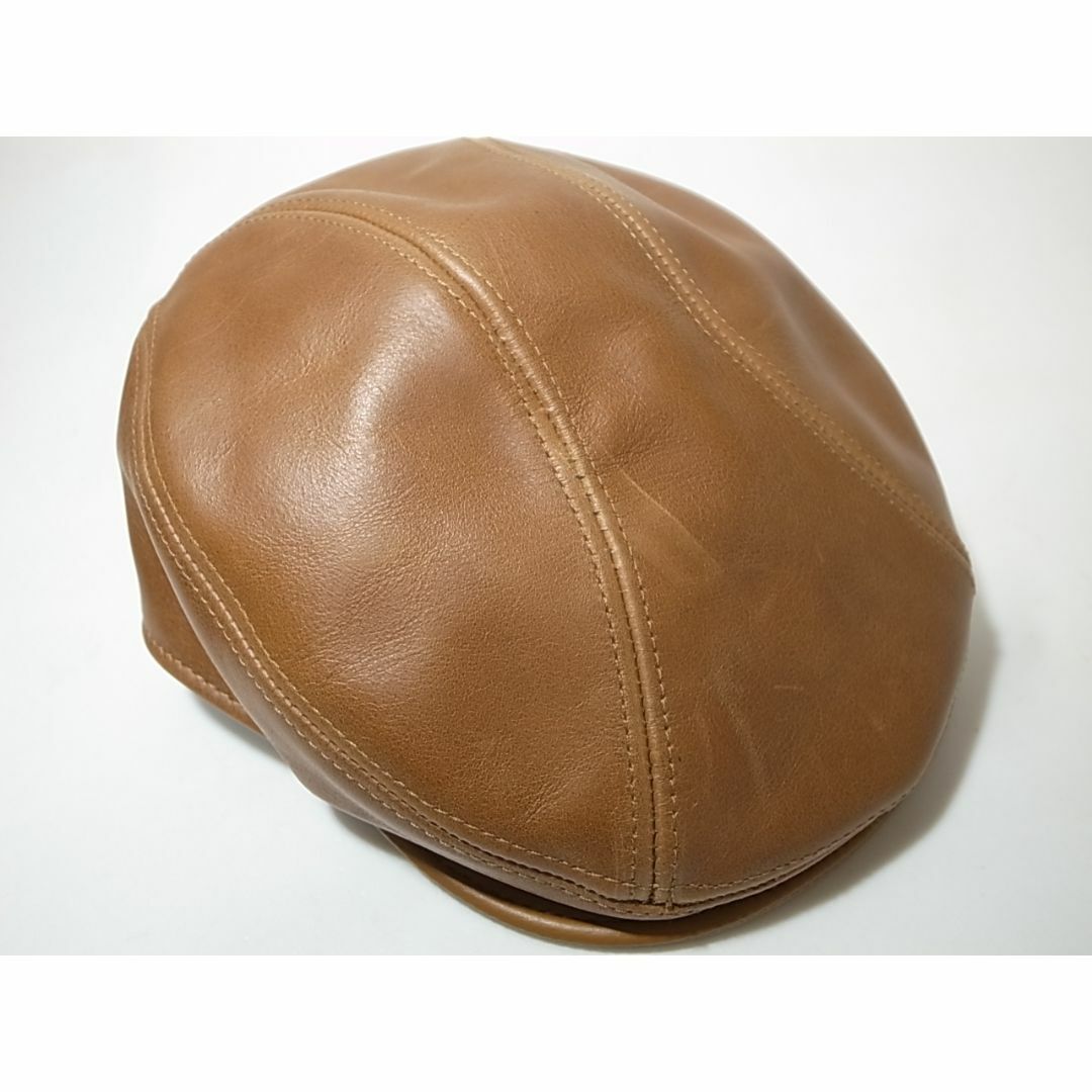 NEW YORK HAT(ニューヨークハット)のUSA製Vintage Leather 1900革製 ビンテージ加工L/XL新品 メンズの帽子(ハンチング/ベレー帽)の商品写真