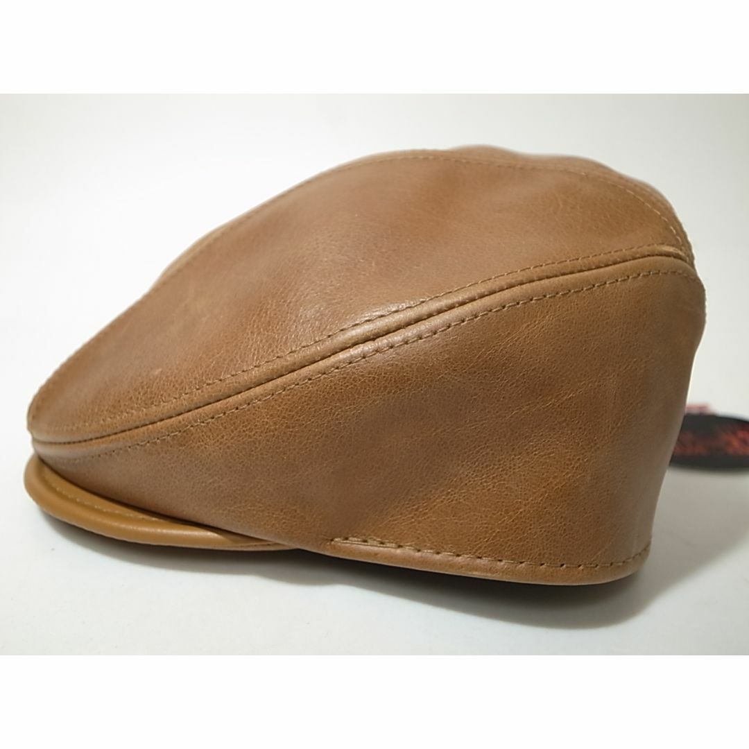 NEW YORK HAT(ニューヨークハット)のUSA製Vintage Leather 1900革製 ビンテージ加工S/M新品 メンズの帽子(ハンチング/ベレー帽)の商品写真