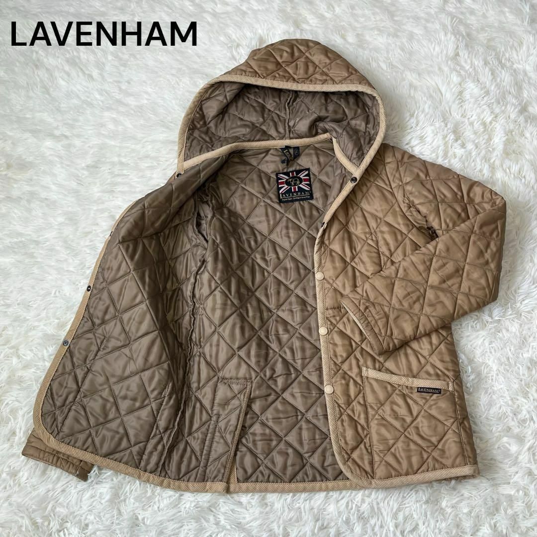 LAVENHAM(ラベンハム)のLAVENHAM ラベンハム　キルティング　ジャケット　ベージュ　ブラウン　36 レディースのジャケット/アウター(ブルゾン)の商品写真