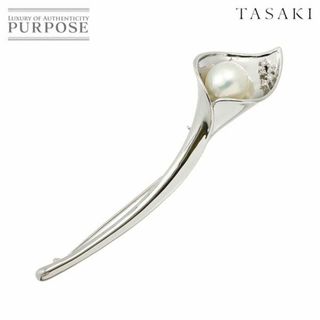 タサキ(TASAKI)のタサキ TASAKI 白蝶真珠 10.0mm ダイヤ 0.07ct ブローチ K18 WG ホワイトゴールド 750 パール 田崎真珠 VLP 90213805(ブローチ/コサージュ)