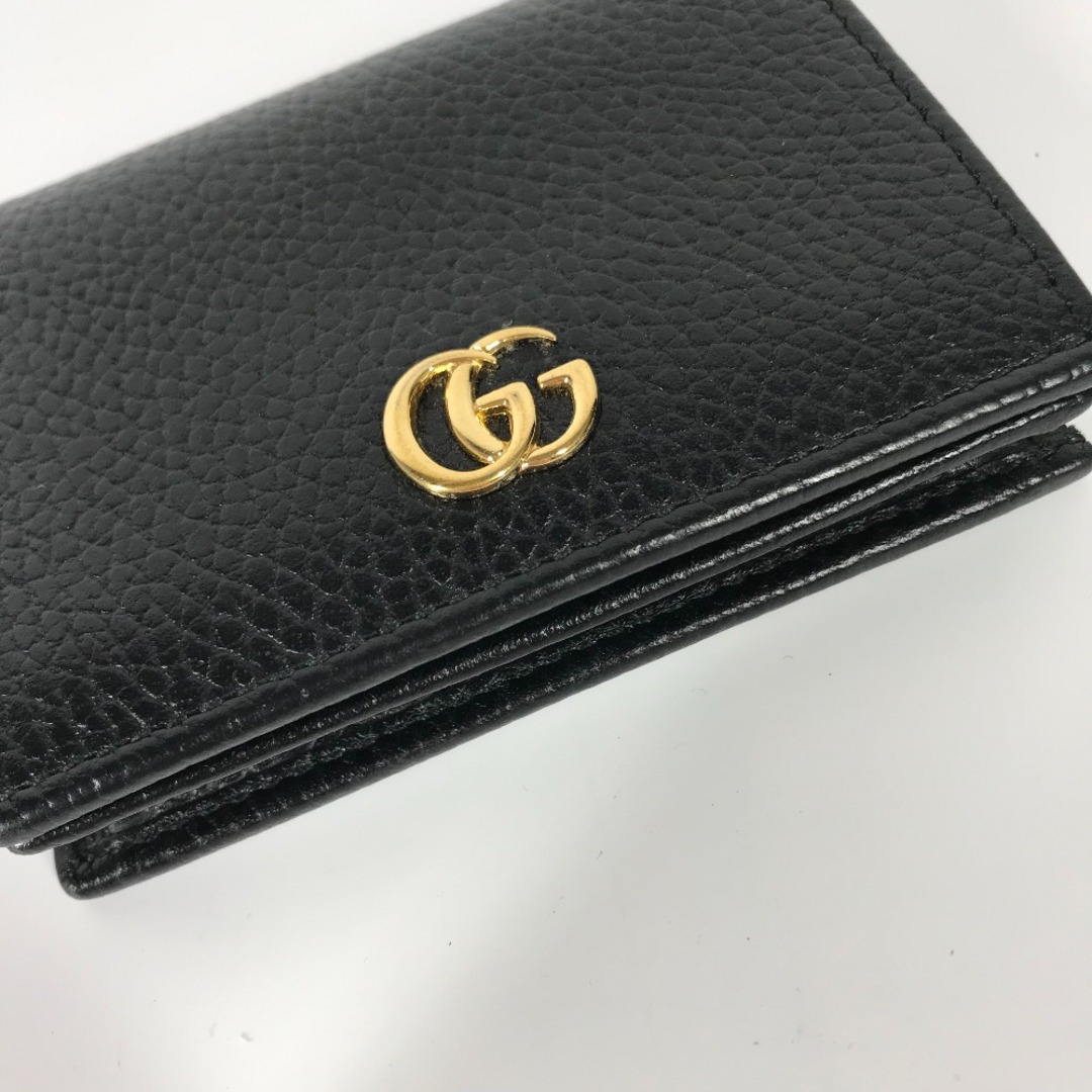 Gucci(グッチ)のグッチ GUCCI コンパクト ウォレット 456126 GGマーモント 〔GG マーモント〕 レザー カードケース（コイン＆紙幣入れ付き） 2つ折り財布 レザー ブラック 美品 レディースのファッション小物(財布)の商品写真