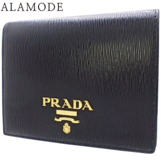 プラダ(PRADA)のPRADA(プラダ) 二つ折り財布 コンパクト財布 2つ折り 小物 ミニウォレット レザー ヴィッテロムーブ NERO ネロ ブラック黒 ゴールド金具 1MV204 レディース 40802082750【中古】【アラモード】(財布)