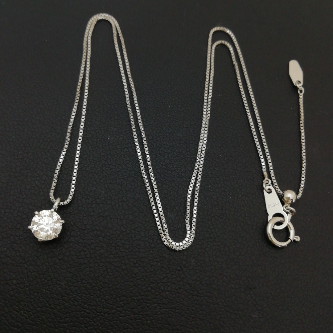 Pt850 & Pt900✨ダイヤ0.532ct✨１粒ダイヤネックレス〈H&C〉 レディースのアクセサリー(ネックレス)の商品写真