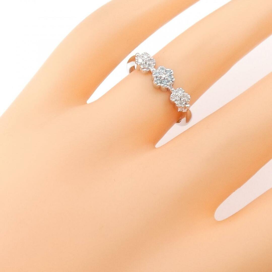 K18WG フラワー ダイヤモンド リング 0.14CT レディースのアクセサリー(リング(指輪))の商品写真