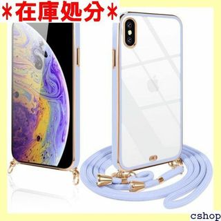 iPhone XS ケース クリア ショルダー iph シ クローブ 紫 443(その他)