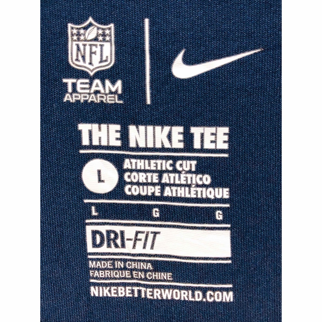 NIKE(ナイキ)のNFL　ニューイングランド・ペイトリオッツ　長袖Ｔシャツ　L　白✕紺　USA古着 メンズのトップス(Tシャツ/カットソー(七分/長袖))の商品写真