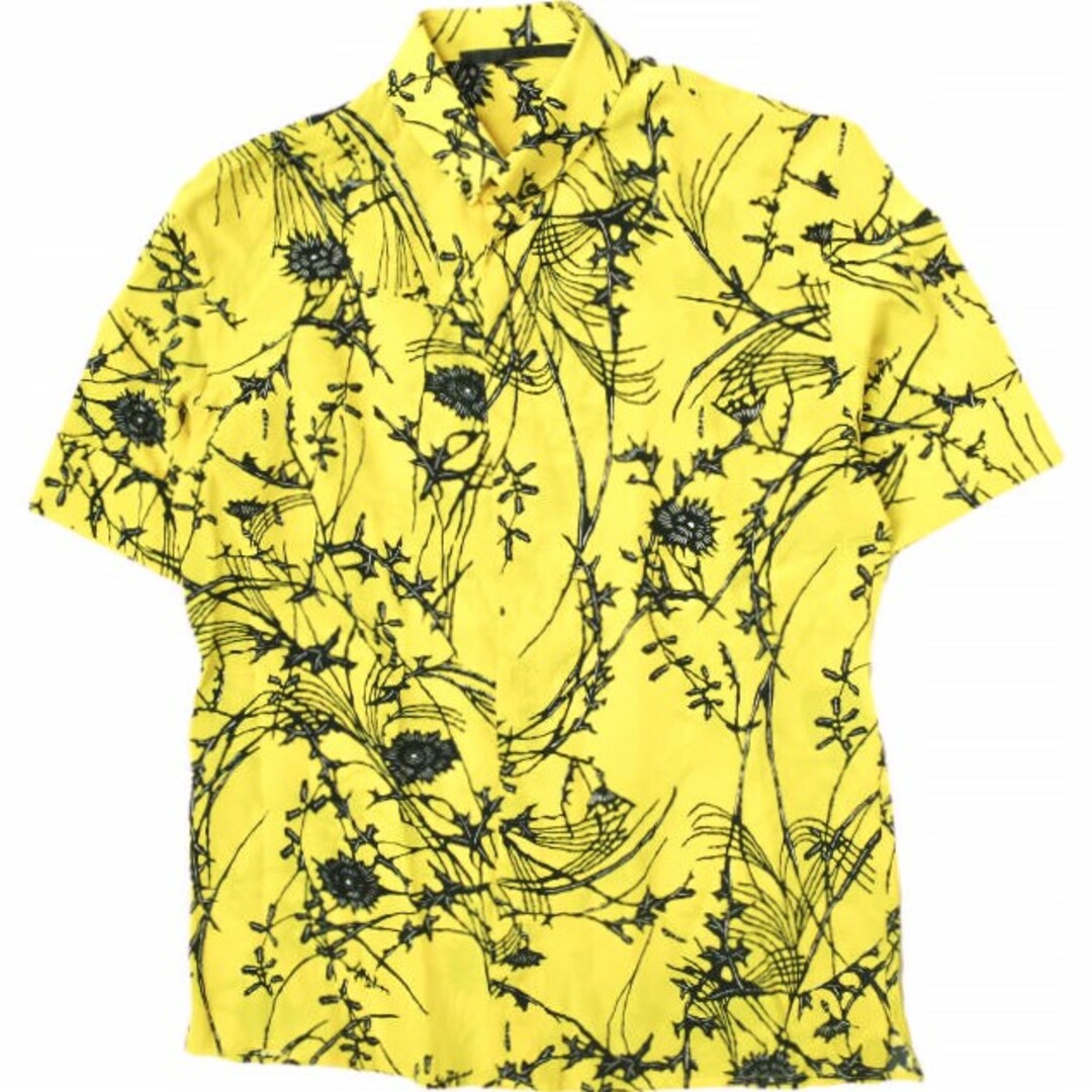 Haider Ackermann(ハイダーアッカーマン)のHAIDER ACKERMANN ハイダーアッカーマン 17SS Floral Printed Silk Short Sleeve Shirt フローラルプリントシルクショートスリーブシャツ S イエロー 半袖 薔薇 トップス【中古】【HAIDER ACKERMANN】 メンズのトップス(シャツ)の商品写真