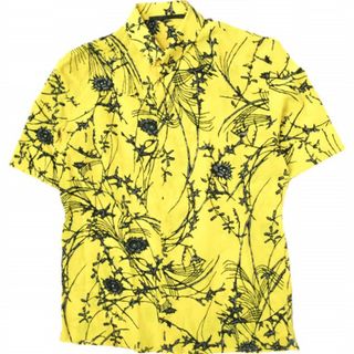 ハイダーアッカーマン(Haider Ackermann)のHAIDER ACKERMANN ハイダーアッカーマン 17SS Floral Printed Silk Short Sleeve Shirt フローラルプリントシルクショートスリーブシャツ S イエロー 半袖 薔薇 トップス【中古】【HAIDER ACKERMANN】(シャツ)