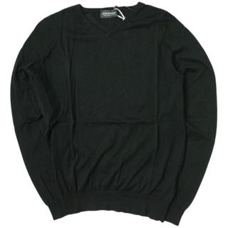 ジョンスメドレー(JOHN SMEDLEY)のJOHN SMEDLEY ジョンスメドレー イギリス製 S3796 30ゲージ シーアイランドコットンVネックニット M BLACK セーター ハイゲージ プルオーバー トップス【新古品】【中古】【JOHN SMEDLEY】(ニット/セーター)