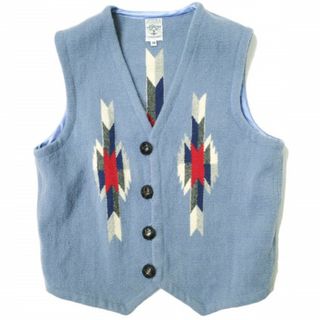 ORTEGA’S オルテガ アメリカ製 CHIMAYO VEST ウールチマヨベスト 38 ライトブルー ジレ ポインテッドフロント ネイティブ トップス【中古】【ORTEGA’S】(ベスト)