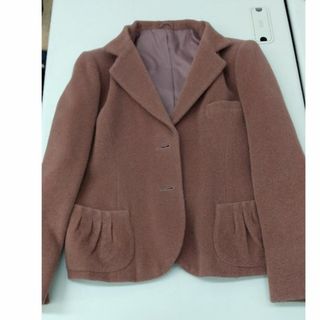レディースジャケット（Sサイズ、ピンク、綿・ウール混、裏地付）(テーラードジャケット)