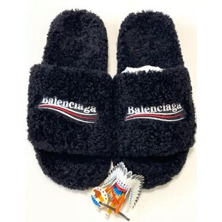 Balenciaga - Balenciaga Furry Slide Black EU43