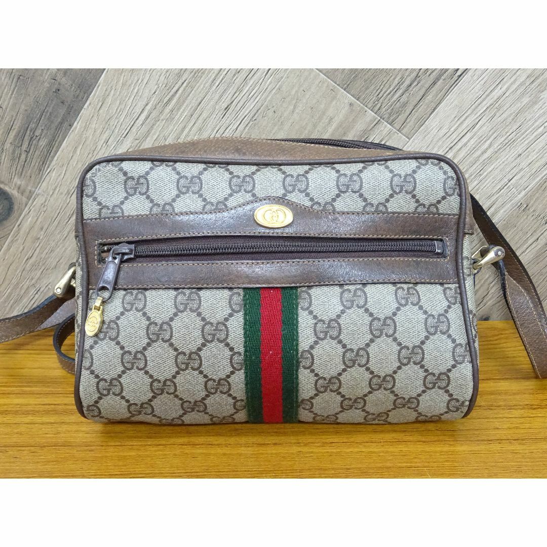 GUCCI - M静013 / GUCCI GG柄 ショルダーバッグ PVC レザー