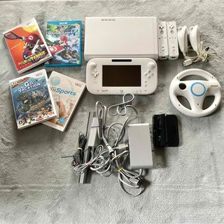 ウィーユー(Wii U)の【美品】Nintendo wiiU 本体 ソフト4本 セット(家庭用ゲーム機本体)