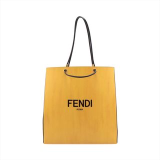 フェンディ(FENDI)のフェンディ ショッピングバッグ M レザー  イエロー ユニセックス トー(トートバッグ)