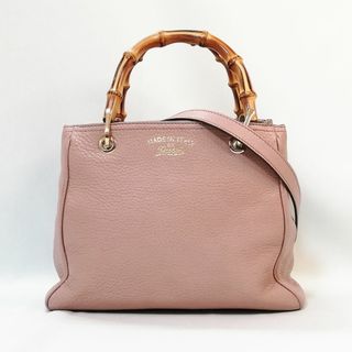 グッチ(Gucci)の【美品級】GUCCI（グッチ）バンブーライン　2way　本革　ピンク カジュアル(ショルダーバッグ)