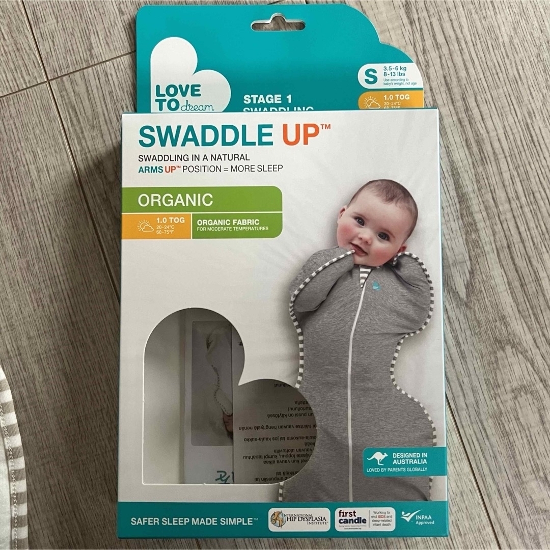 Swaddle Me(スワドルミー)のスワドルアップ　オーガニック　S キッズ/ベビー/マタニティのこども用ファッション小物(おくるみ/ブランケット)の商品写真