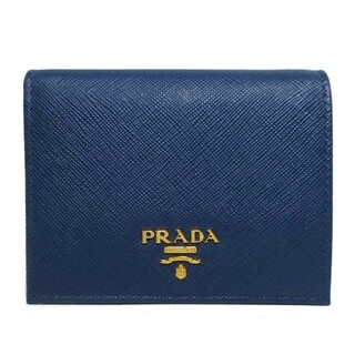 プラダ(PRADA)のPRADA 二つ折財布 1MV204-QWA-F0016 ブルー系(財布)