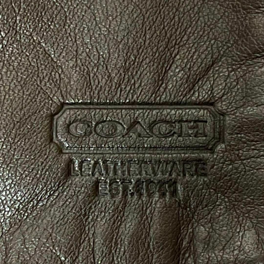 COACH(コーチ)の最高級 COACH コーチ レザー＆カシミヤ バイカラーマフラー 茶×白 美品 レディースのファッション小物(マフラー/ショール)の商品写真